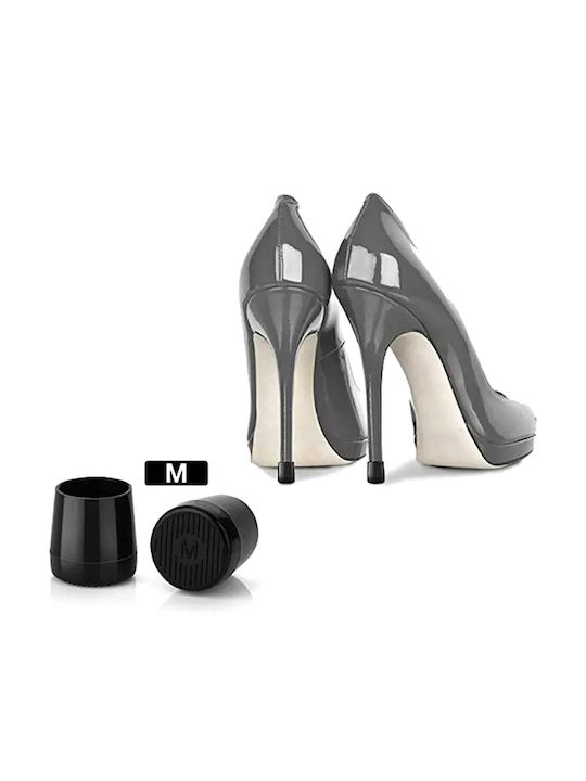 Set 2 Shoe Heel Covers Zola Plastic Size M Black