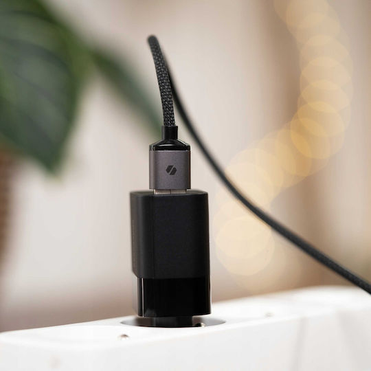Spacecase Cl04 Редовна USB-A към Lightning кабел Черен 1м (122087)