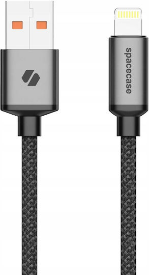 Spacecase Cl04 Редовна USB-A към Lightning кабел Черен 1м (122087)