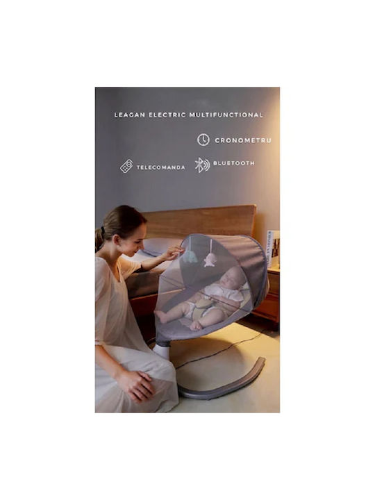 Electric Relax pentru Bebeluși Leagăn cu Muzică Gri