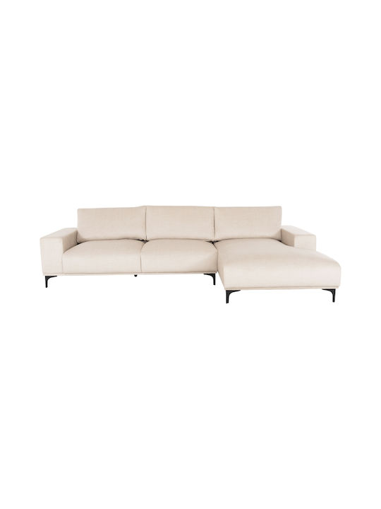 Noa Corner Couch with Right Corner Ecru 288x157x80 cm