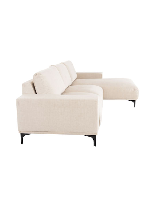 Noa Corner Couch with Right Corner Ecru 288x157x80 cm