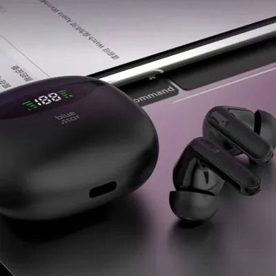 Blue Star T60 In-ear Bluetooth Handsfree Ακουστικά με Θήκη Φόρτισης Μαύρα