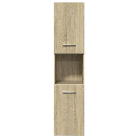 vidaXL Wall Hung Cabinet Bathroom Column Cabinet L30xD30xH130cm Sonoma