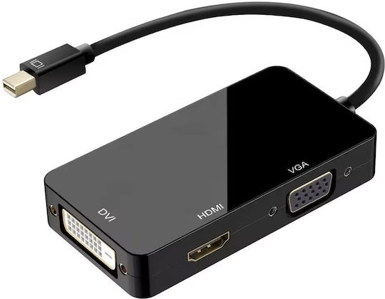 DeTech Μετατροper Mini-DisplayPort Männlich In DVI-D / HDMI / VGA 3x Weiblich 1 Stück 17859
