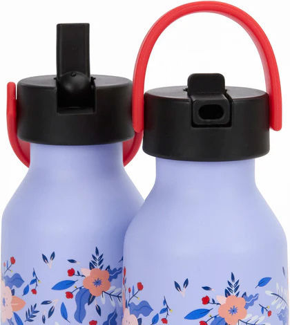Hello Hossy Kids Water Bottle Thermos Stainless Steel with Straw Champetre 350ml