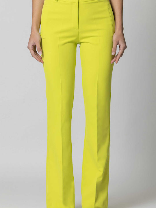 Billy Sabbado Women's Fabric Trousers Flare Yellow