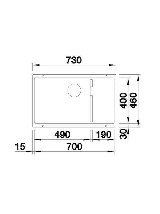 Blanco 700-U Level Με καλάθι Υποκαθήμενος Νεροχύτης Inox με Μπαταρία Μ73xΠ46cm Λευκός