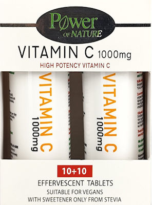 Power Health Vitamin C Vitamin für Unterstützung des Immunsystems 1000mg Orange 2 x 10 Brausetabletten