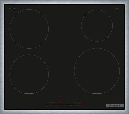 Bosch Smart Induction Cooktop With Frame Autonomous with Child Lock Function 58.3x51.3εκ.