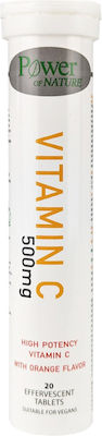 Power Health Vitamin C Βιταμίνη για Ενέργεια & Ανοσοποιητικό 500mg Πορτοκάλι 20 αναβράζοντα δισκία