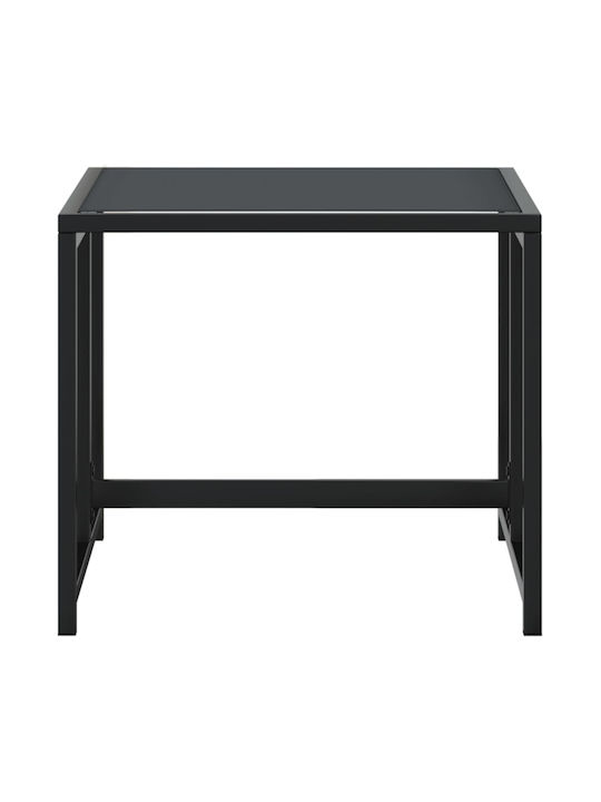 Metallic Garden Stool Cube Outdoor Black 4 Pieces 40x40x35cm