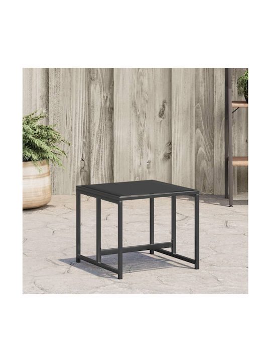 Metallic Garden Stool Cube Outdoor Black 4 Pieces 40x40x35cm