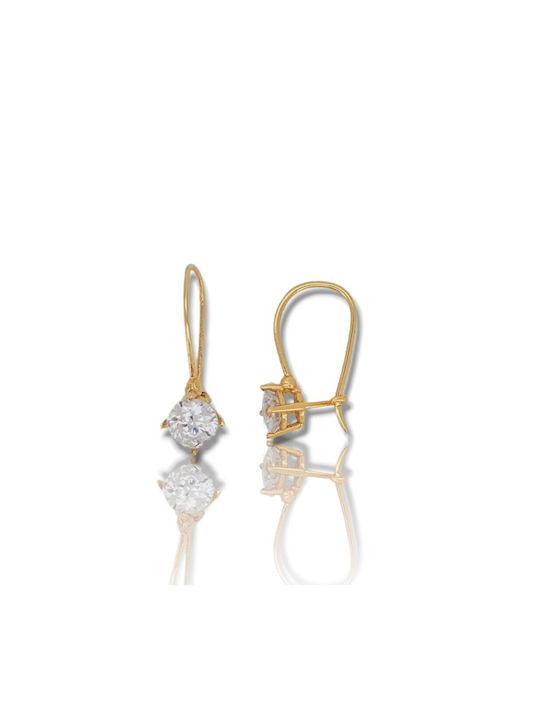 14K Gold Earrings with Zircon Ø 5.0 mm (code N2851)