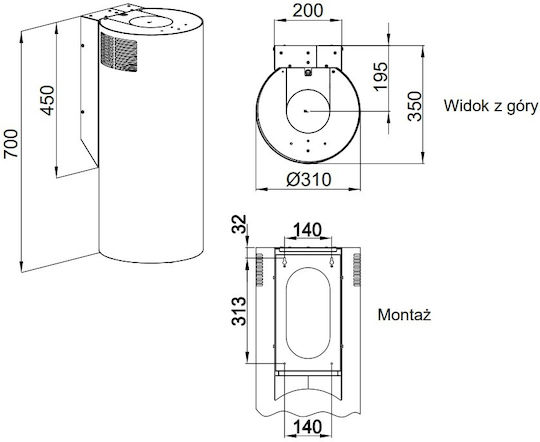 Maan ELBA WPB 731 Απορροφητήρας Καμινάδα 31cm Λευκός