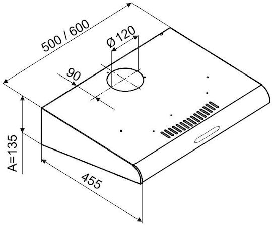 MPM Ελεύθερος Απορροφητήρας 60cm Λευκός