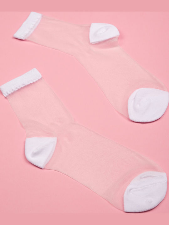 Socken Durchsichtig Weiß Weiß