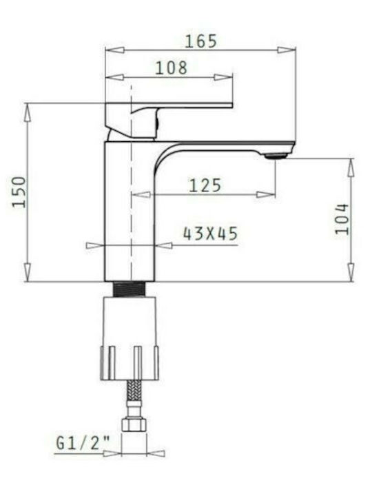 Pyramis Brillante Mixing Sink Faucet Black