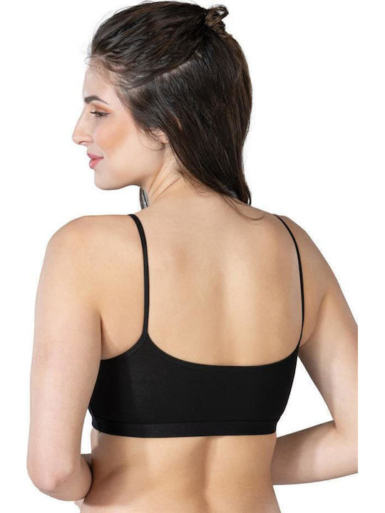 Women's Black Thin Strap Sports Bra