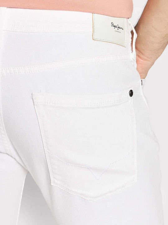 E2 Stanley Men's Jeans Pants with Regular Tapered Fit White