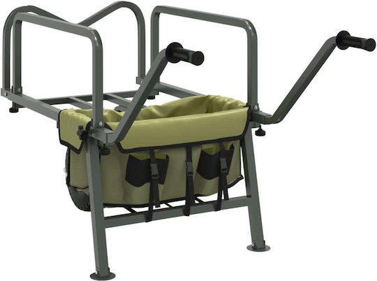 Fishing Trolley Wheels Green Steel Powder Coated 135-145 X 55 X 72 Cm