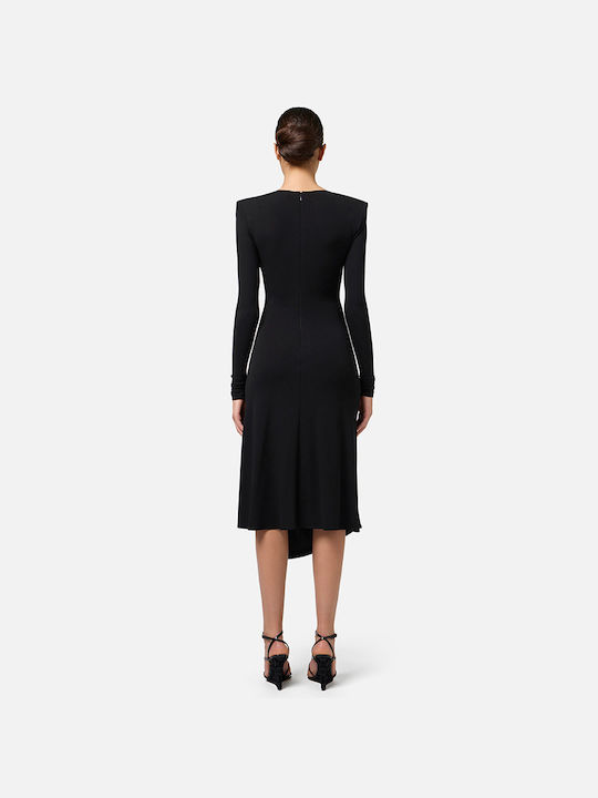 Elisabetta Franchi Midi Rochie Black