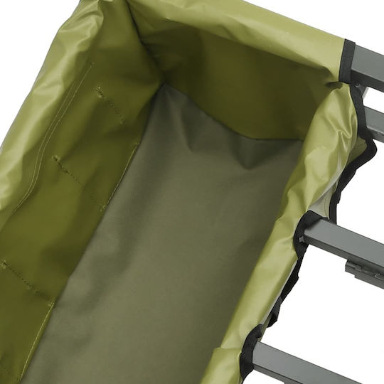 Fishing Trolley Wheels Green Steel Powder Coated 135-145 X 55 X 72 Cm