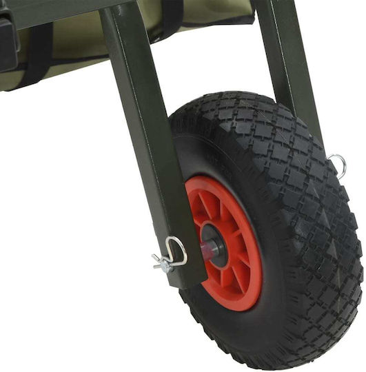 Fishing Trolley Wheels Green Steel Powder Coated 135-145 X 55 X 72 Cm