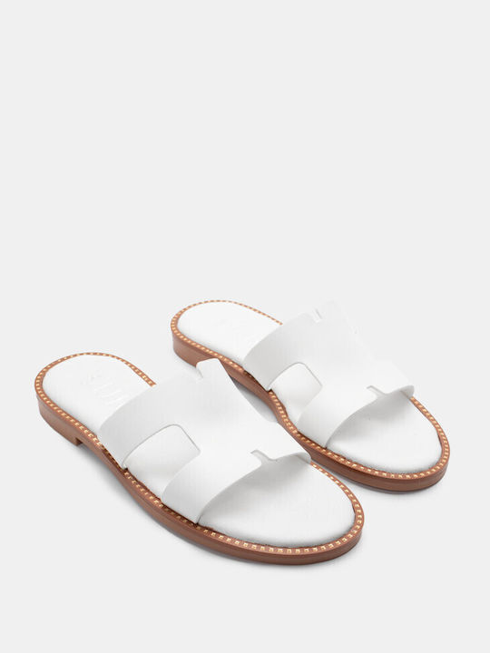 Luigi Synthetic Leather Women's Sandals White