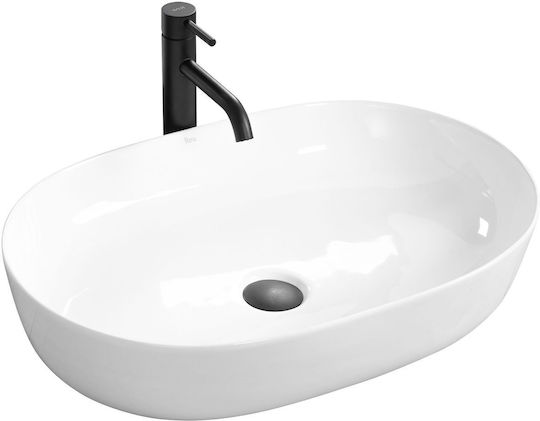 Rea Cleo Επικαθήμενος Νιπτήρας Πορσελάνης 60.5x41x14cm Λευκός