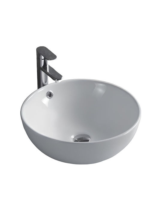 Inter Ceramic Deasupra Blatului Chiuvetă Porțelan 43x43x17.5cm Alb