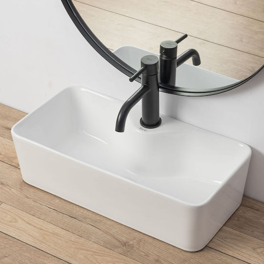 Rea Επικαθήμενος Νιπτήρας Πορσελάνης 50.5x25cm White