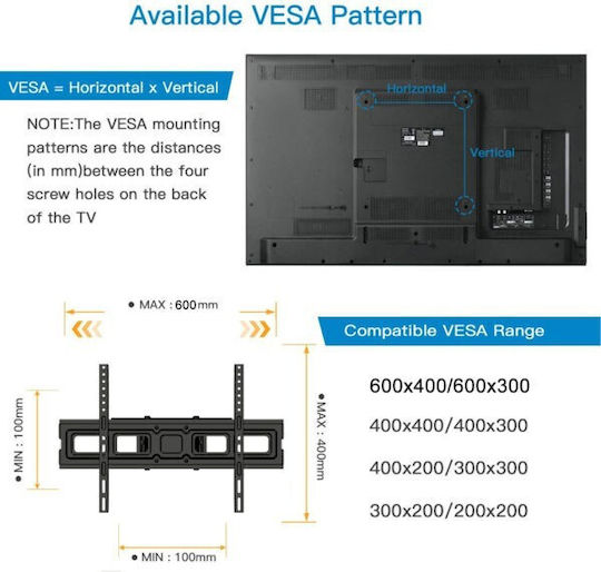 AXRED Titan Plus Suport TV de perete cu braț până la 70" și 50kg