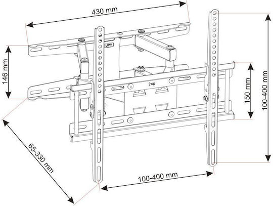 Art AR-50 Wall TV Mount up to 55" and 45kg