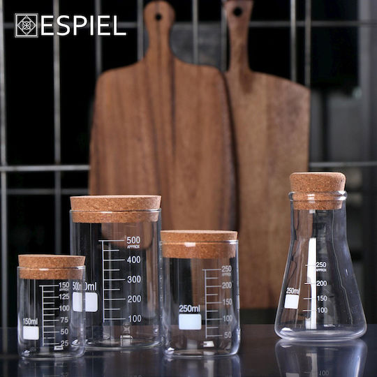 Espiel Set of 6 General Use Glass Vases with Cork Transparent 500ml