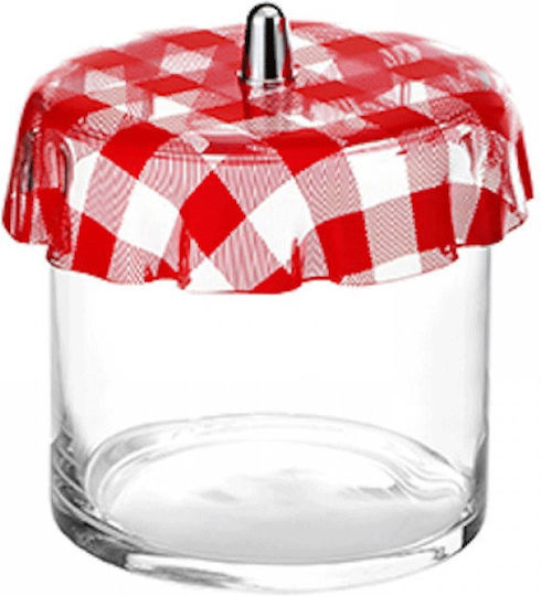 Garibaldi General Use Vase with Lid Glass Red Checkered 7500ml