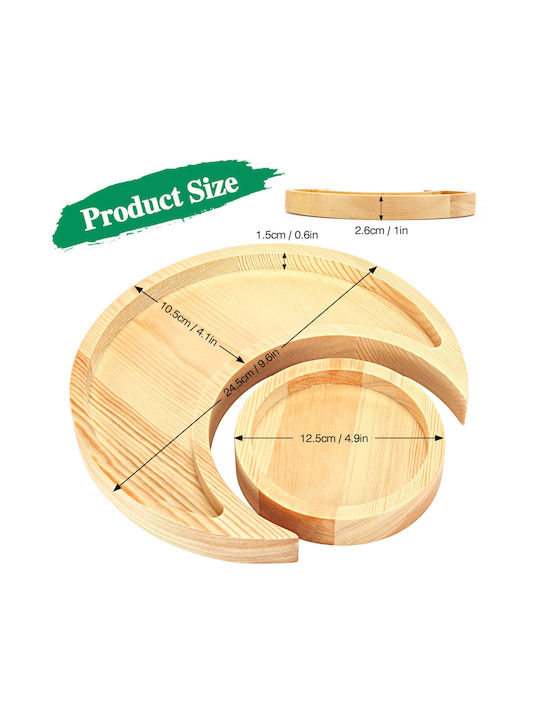 Uncle George Wooden Round Decorative Tray 24.5x24.5x2.5cm 2pcs
