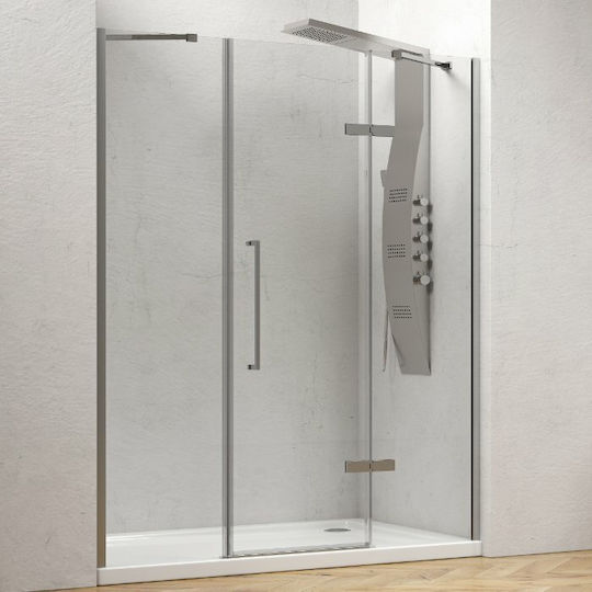 Karag Tinos 600 Duschwand für Dusche mit Aufklappbar Tür 170x200cm 36cm Klarglas