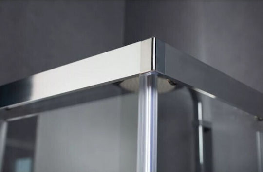 Tema Καμπίνα Ντουζιέρας με Συρόμενη Πόρτα 80x80x185cm Clear Glass Chrome