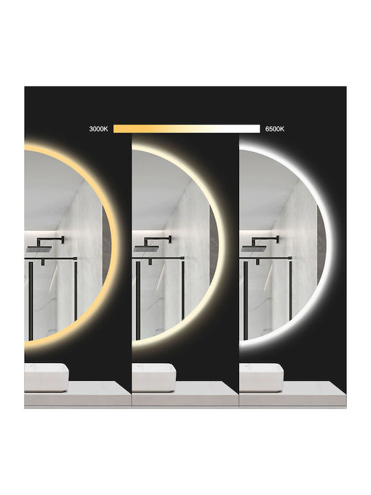 Rea Round Bathroom Mirror Led 60x60cm