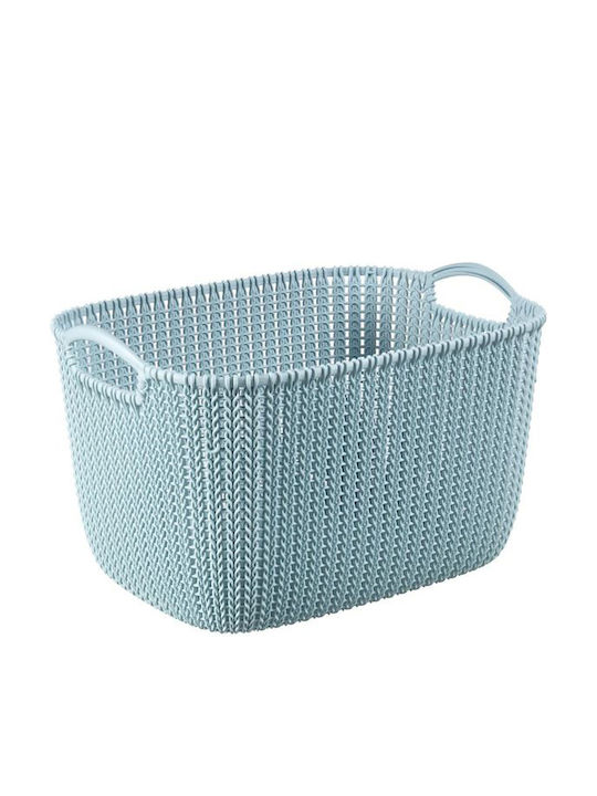 Curver Plastic Storage Basket Knit Light Blue 3lt