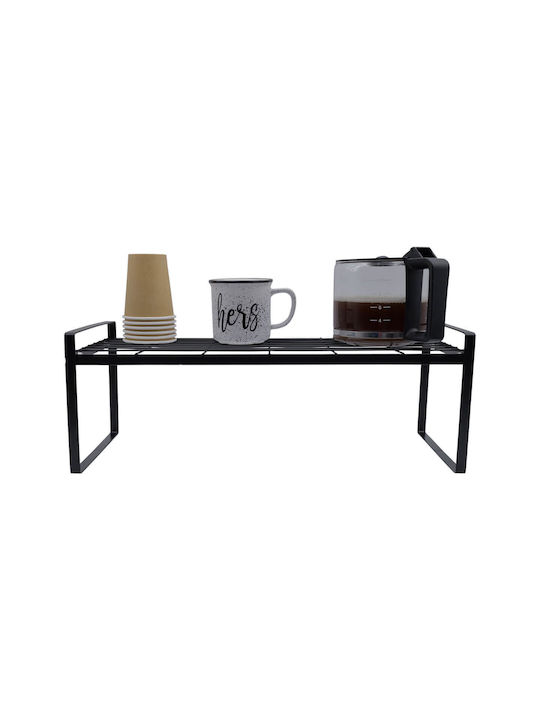 Uncle George Wall Mounted Bathroom Shelf Metallic 51x21x18.5cm Black