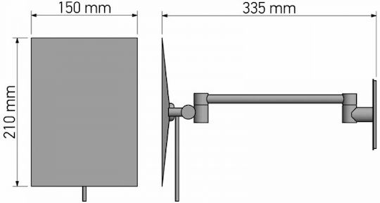 Sanco MR-305-M116 Μεγεθυντικός Ορθογώνιος από Μέταλλο 15x21cm Μαύρος Sanco MR-305-M116 Μεγεθυντικός Ορθογώνιος από Μέταλλο 15x21cm Μαύρος