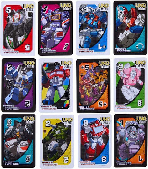 Board Game Transformers UNO Flip! for 2-10 Players 7+ Years Old (EN) Mattel