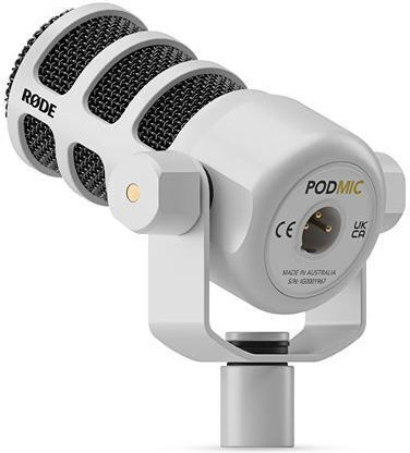 Rode PodMic W Δυναμικό Microphone XLR Shock Mounted for Studio in White Color