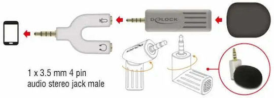 DeLock Condenser Uni Directional Microphone Кондензатор (Малка диафрагма) Микрофон Щипка за Вокали в Сребрист Цвят