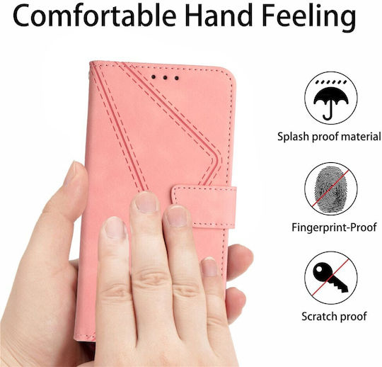 Stitching Embossed Brieftasche Rosa (Moto G85)