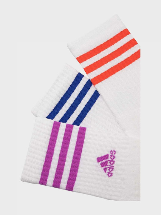 adidas 3 Stripes Αθλητικές Κάλτσες Λευκές 3 Ζεύγη