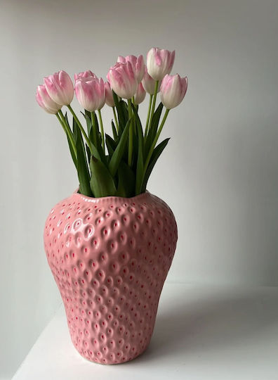 Koart Vază Decorativă Ceramică Roz 22.5x25cm 1buc