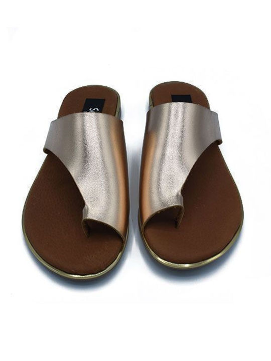 Sandale Comfort pentru femei din piele pentru alunecare Comfort Sandals of Soulis - Copper